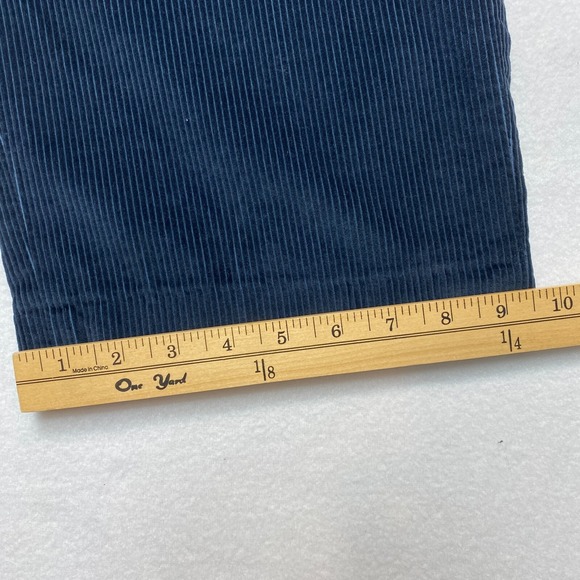 LL Bean Corduroy Pants Mens 40 Navy Blue Wide Wade Straight Leg - Picture 10 of 13